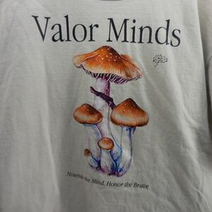 Champion Valor Minds Mushroom Graphic T-Shirt Mens XL Gray T105 Short Sleeve